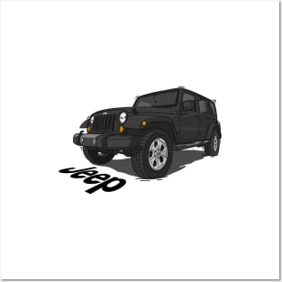 Jeep Wrangler - Black Posters and Art